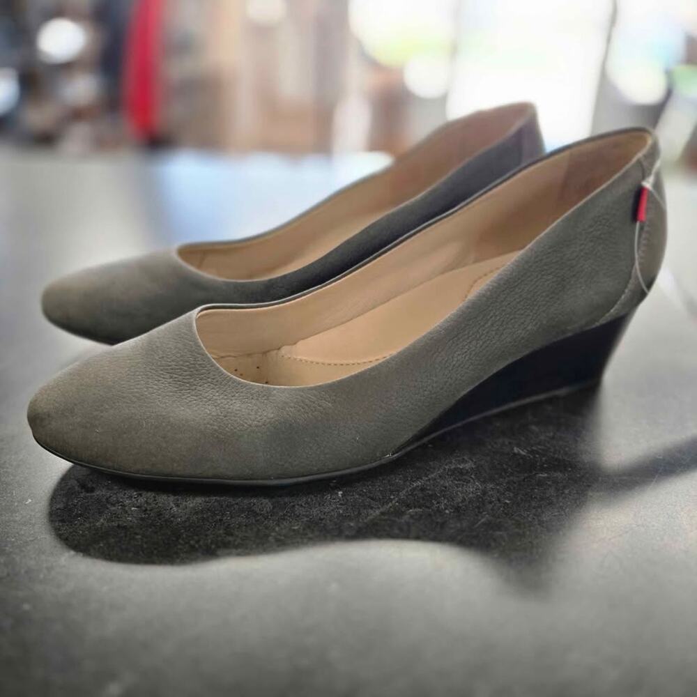 Marc Joseph New York Leather Wedge Pumps – Grey Women's Size 10.5